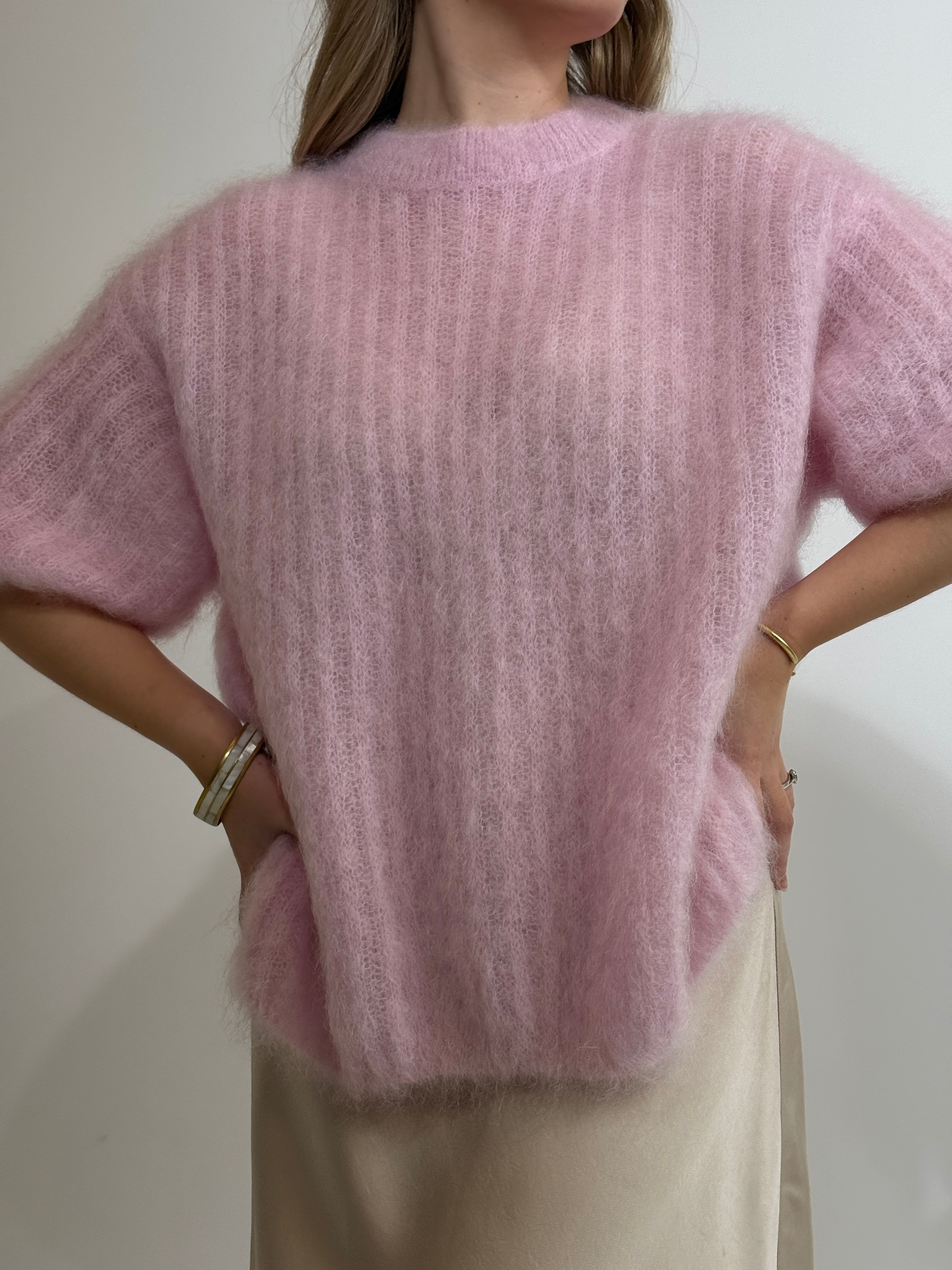 Cotton Candy Megztinis Trumpomis Rankovėmis