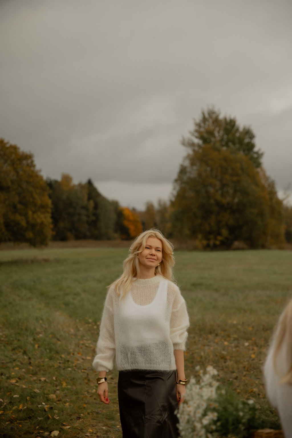 Ecru Megztinis Ilgomis Rankovėmis